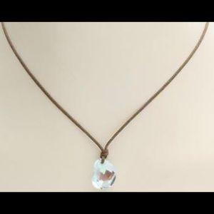 Swarovski neckkace white like new.  Leather cord